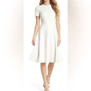 Elegant Cream White Gal Meets Glam Dress with Pearl Details